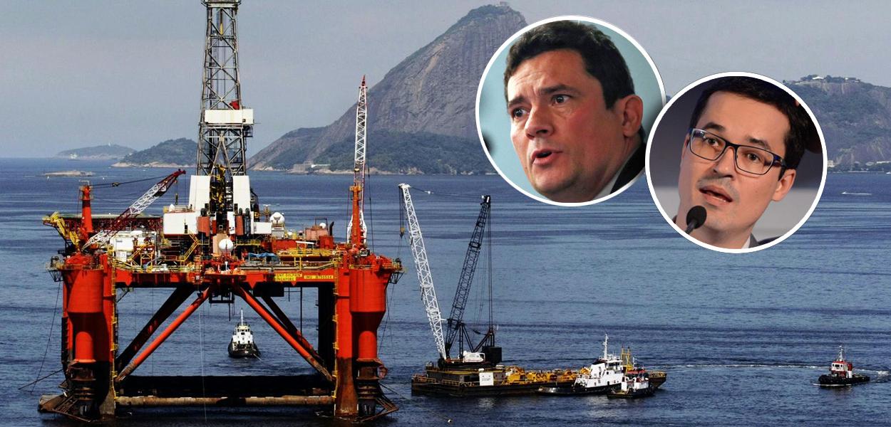 Plataforma de petróleo, Sérgio Moro e Deltan Dallagnol (Foto: Reuters | ABr) Plataforma de petróleo, Sérgio Moro e Deltan Dallagnol
