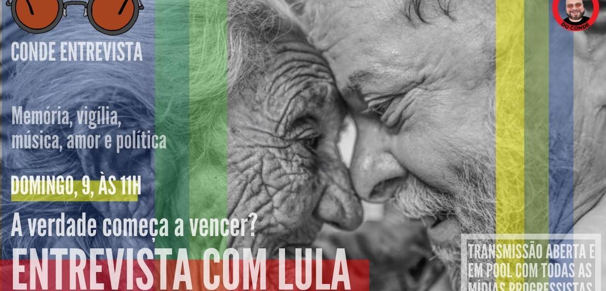 Conde entrevista Lula (Foto: Reprodução) Conde entrevista Lula