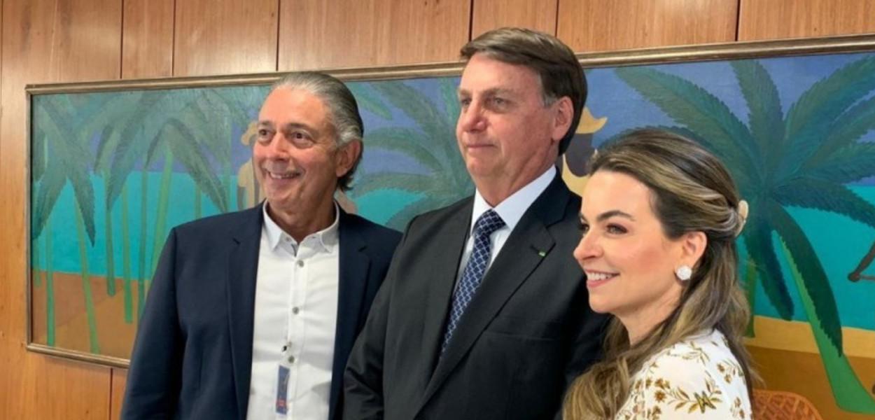 Afrânio Barreira, Jair Bolsonaro e Daniela Barreira (Foto: Divulgação) Afrânio Barreira, Jair Bolsonaro e Daniela Barreira