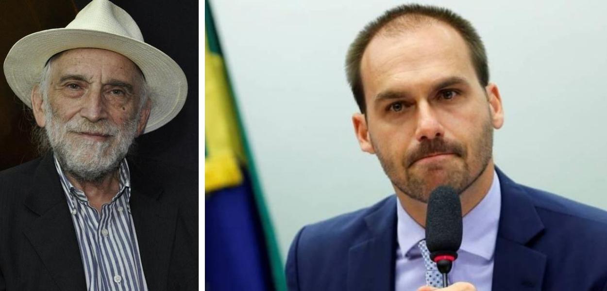 Alex Solnik e Eduardo Bolsonaro (Foto: Reprodução) Alex Solnik e Eduardo Bolsonaro