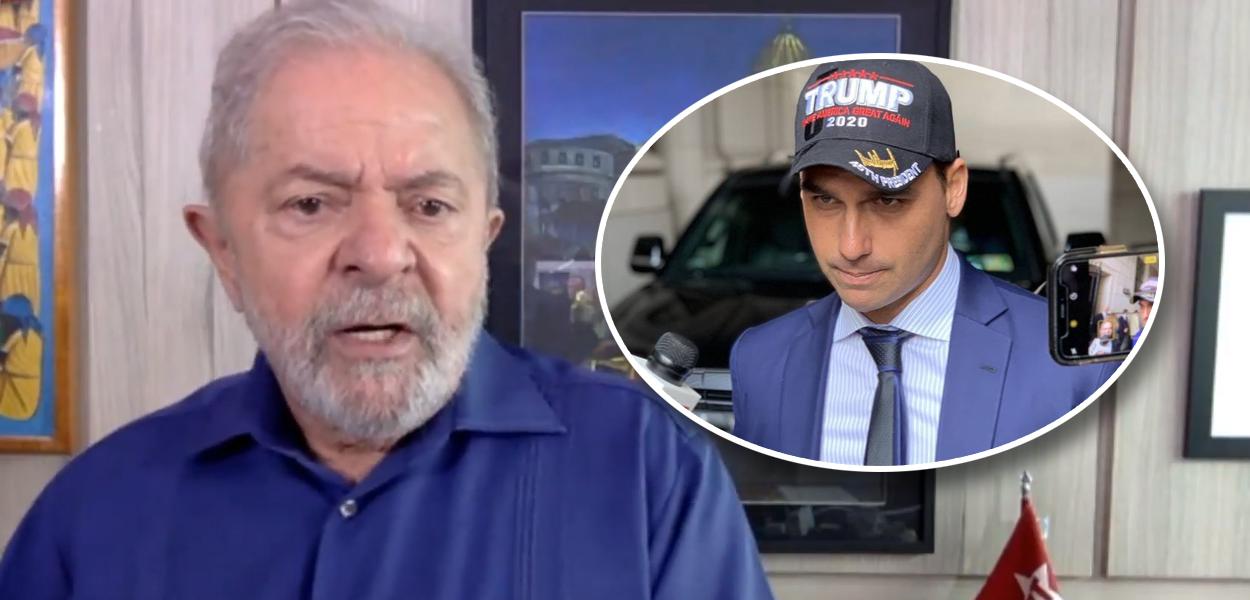 Lula e Eduardo Bolsonaro (Foto: Reprodução/TV 247 | ABr) Lula e Eduardo Bolsonaro