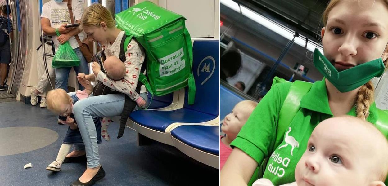 Lada Koroleva e seus filhos (Foto: Reprodução) Lada Koroleva e seus filhos