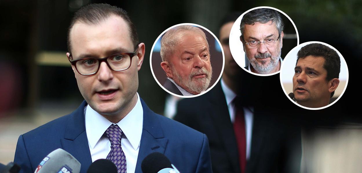 Cristiano Zanin Martins, Lula, Palocci e Sérgio Moro (Foto: Filipe Araujo | Ricardo Stuckert | Reuters | ABr) Cristiano Zanin Martins, Lula, Palocci e Sérgio Moro
