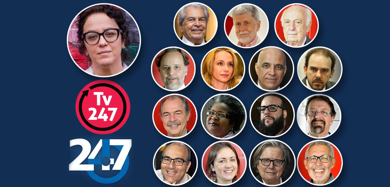 Márcia Tiburi, Celso Antônio Bandeira de Mello, Celso Amorim, Bresser-Pereira, Marco Aurélio de Carvalho, Carol Proner, Jessé Souza, Felipe Cutinho, Aloízio Mercadante, Vilma Reis, Ferréz, Florestan Fernandes Júnior, Leonardo Attuch, Gisele Federicce, Paulo Moreira Leite e Mauro Lopes (Foto: Brasil 247) Márcia Tiburi, Celso Antônio Bandeira de Mello, Celso Amorim, Bresser-Pereira, Marco Aurélio de Carvalho, Carol Proner, Jessé Souza, Felipe Cutinho, Aloízio Mercadante, Vilma Reis, Ferréz, Florestan Fernandes Júnior, Leonardo Attuch, Gisele Federicce, Paulo Moreira Leite e Mauro Lopes