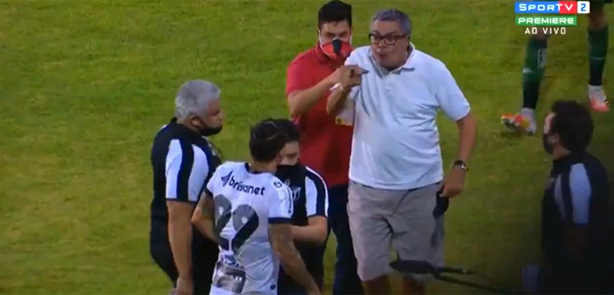 Presidente do Vitória ameaça jogador do Ceará (Foto: Reprodução) Presidente do Vitória ameaça jogador do Ceará