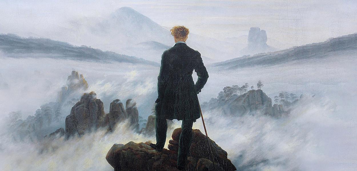 Quadro Caminhante sobre o mar de névoa por Caspar David Friedrich (Foto: Reprodução) Quadro Caminhante sobre o mar de névoa por Caspar David Friedrich