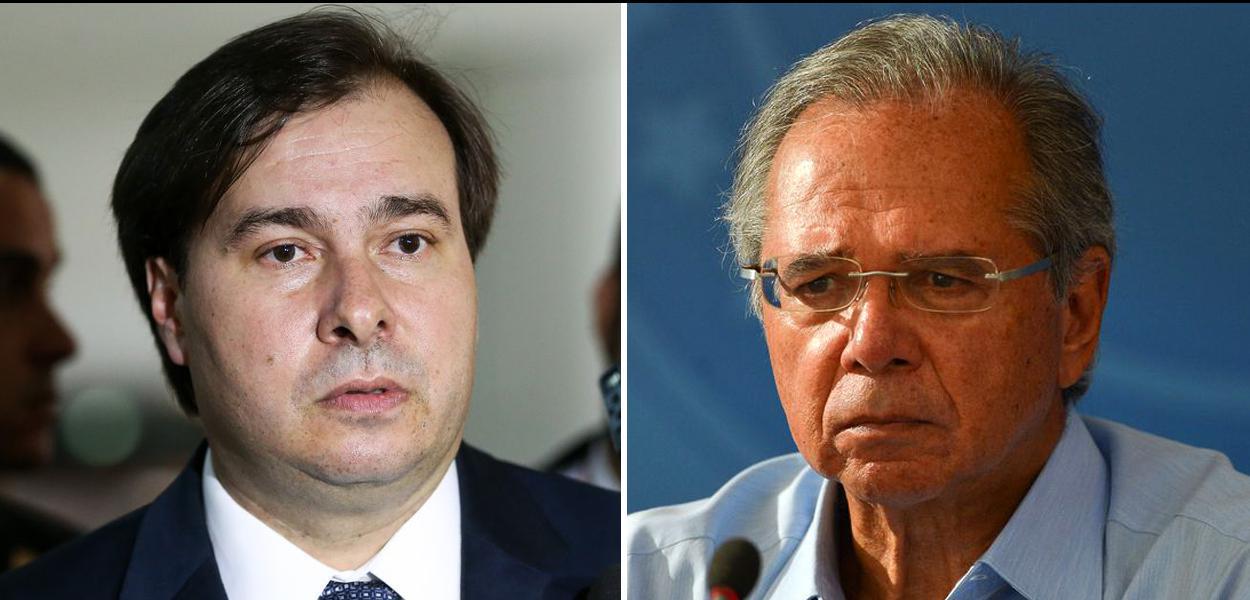 Rodrigo Maia e Paulo Guedes (Foto: Abr) www.brasil247.com - Rodrigo Maia e Paulo Guedes
