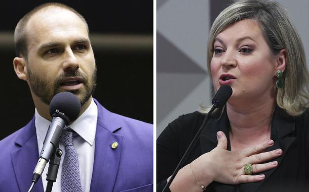 Eduardo Bolsonaro e Joice Hasselmann (Foto: Michel Jesus/ Câmara dos Deputados | Lula Marques) Eduardo Bolsonaro e Joice Hasselmann