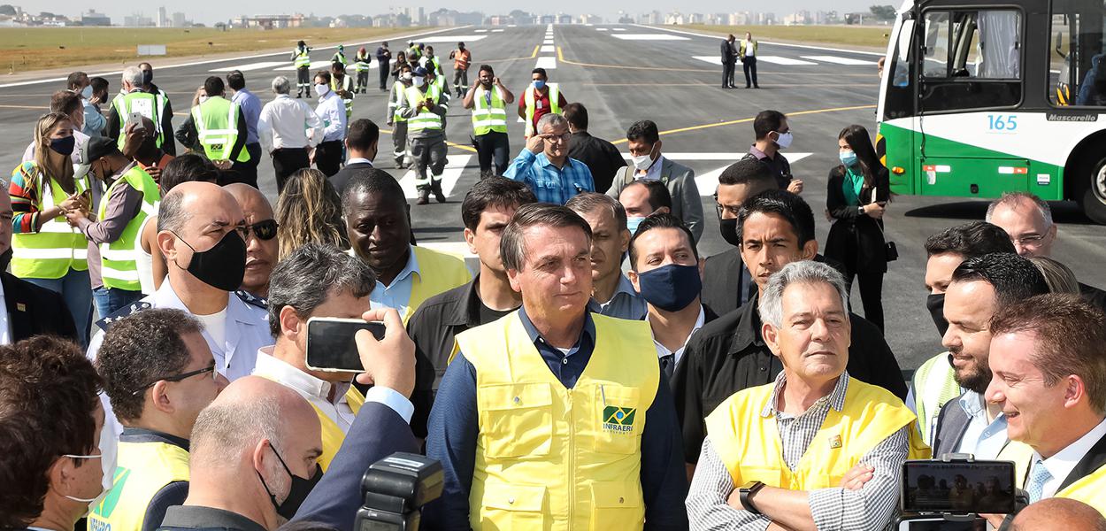Bolsonaro visita obras no aeroporto de Congonhas (5/9/2020) (Foto: Clauber Cleber Caetano/PR) Bolsonaro visita obras no aeroporto de Congonhas (5/9/2020)