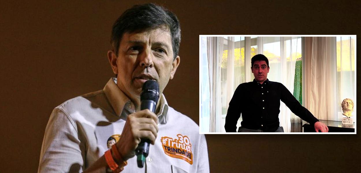 João Amoedo e Marcelo Adnet imitando Mario Frias (Foto: Divulgação | Reprodução) João Amoedo e Marcelo Adnet imitando Mario Frias