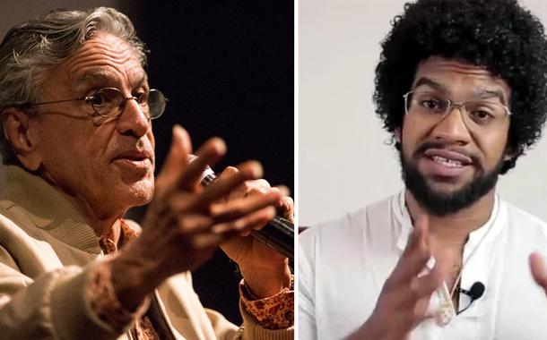 Caetano Veloso e Jones Manoel (Foto: Mídia NINJA | Reprodução) Caetano Veloso e Jones Manoel