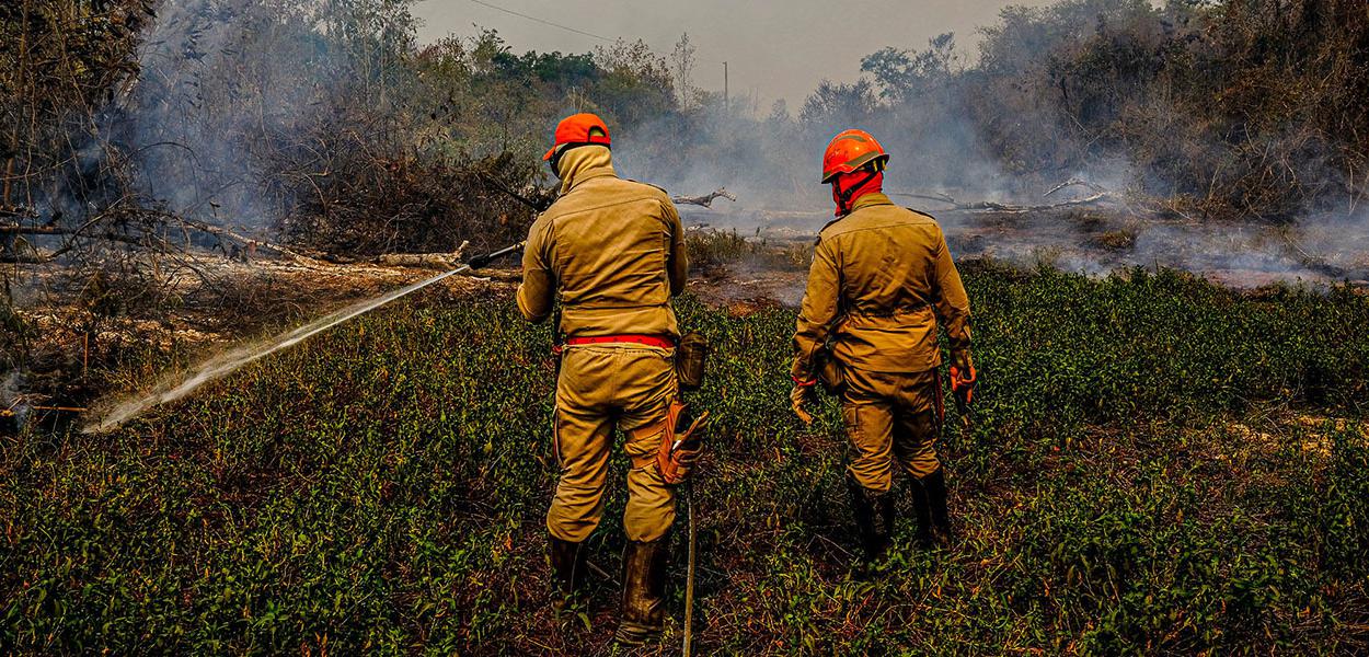 Bombeiros do Mato Grosso fazem teste com retardante para combater incêndios no Pantanal. 10/09/20 (Foto: Mayke Toscano/Secom-MT) Bombeiros do Mato Grosso fazem teste com retardante para combater incêndios no Pantanal. 10/09/20