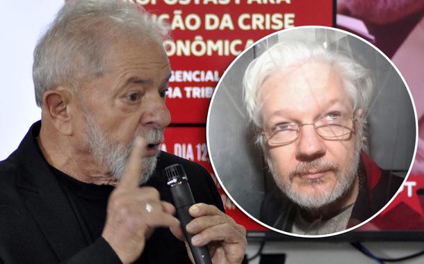 Lula e Julian Assange (Foto: Felipe Gonçalvez/Brasil 247 | Reuters) Lula e Julian Assange