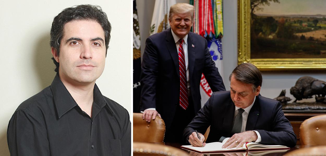 Bernardo Mello Franco e Bolsonaro com Trump (Foto: Reprodução | Alan Santos/PR) Bernardo Mello Franco e Bolsonaro com Trump
