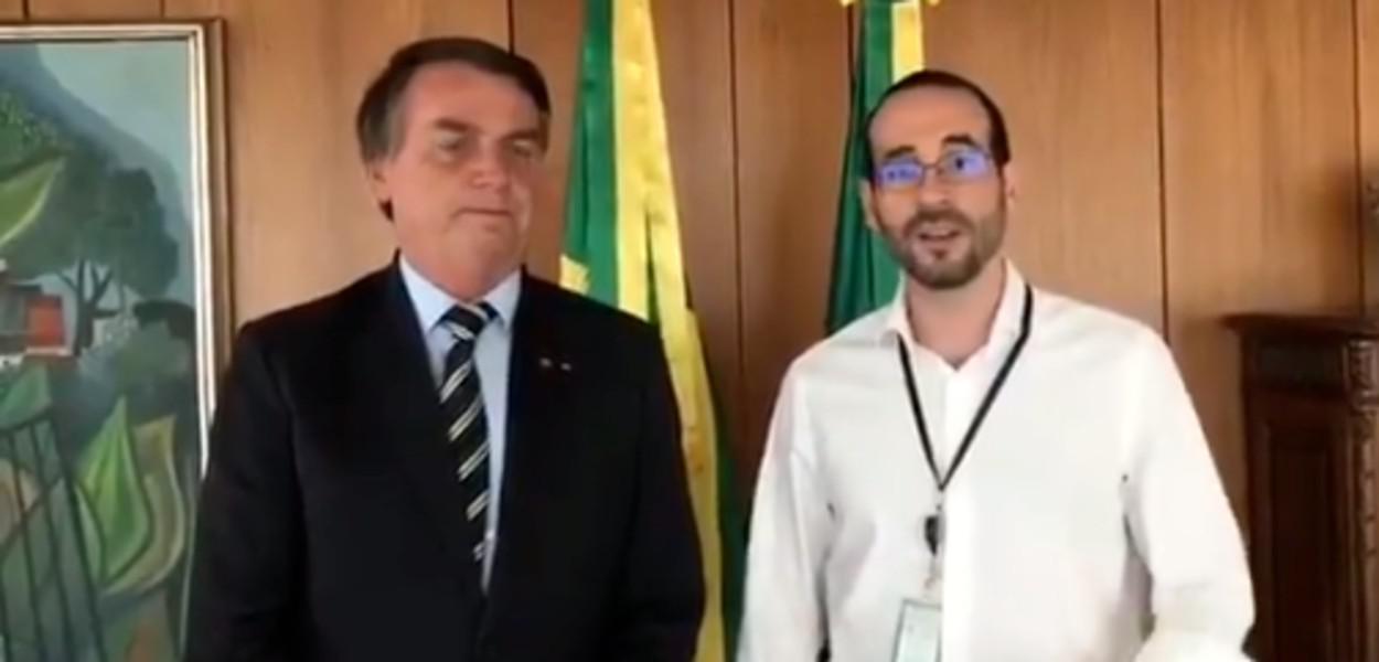 Jair Bolsonaro e Arthur Weintraub (Foto: Reprodução/Twitter) Jair Bolsonaro e Arthur Weintraub