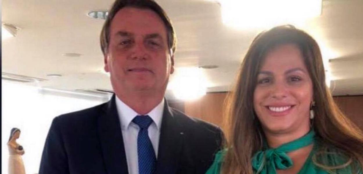 Jair Bolsonaro e Edianne Paulo de Abreu (Foto: Reprodução) Jair Bolsonaro e Edianne Paulo de Abreu