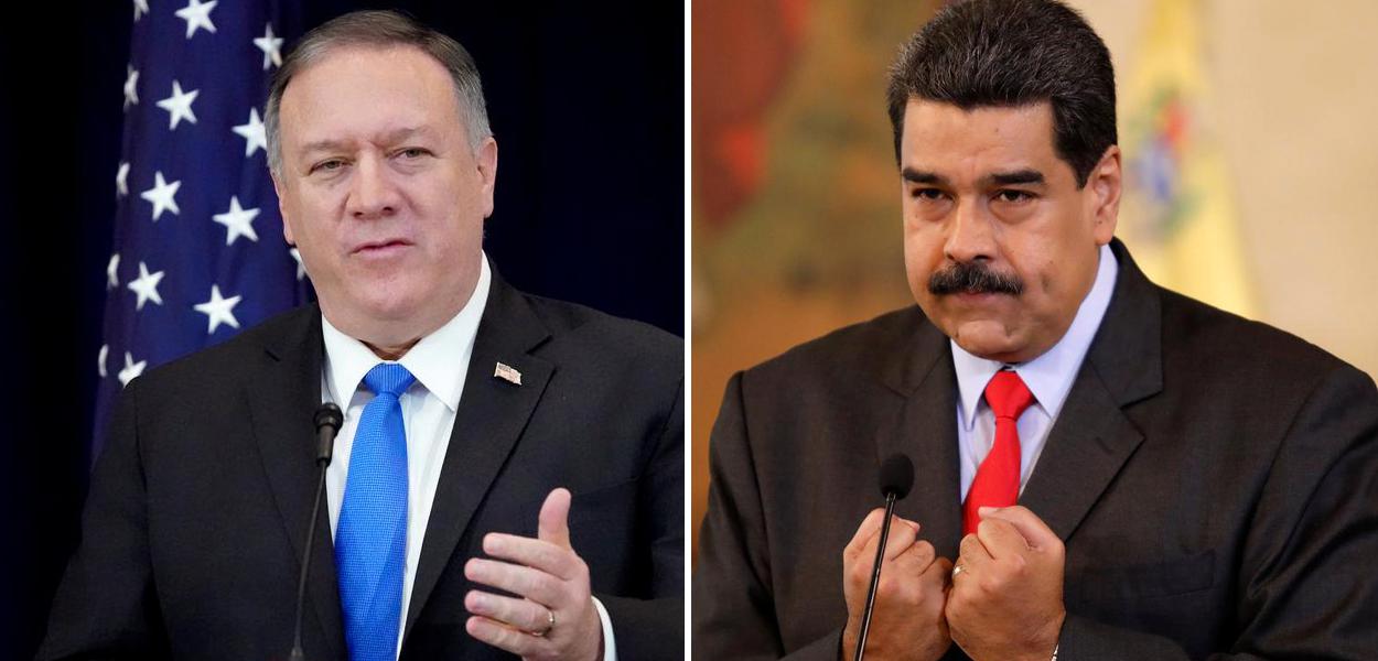 Mike Pompeo e Nicolás Maduro