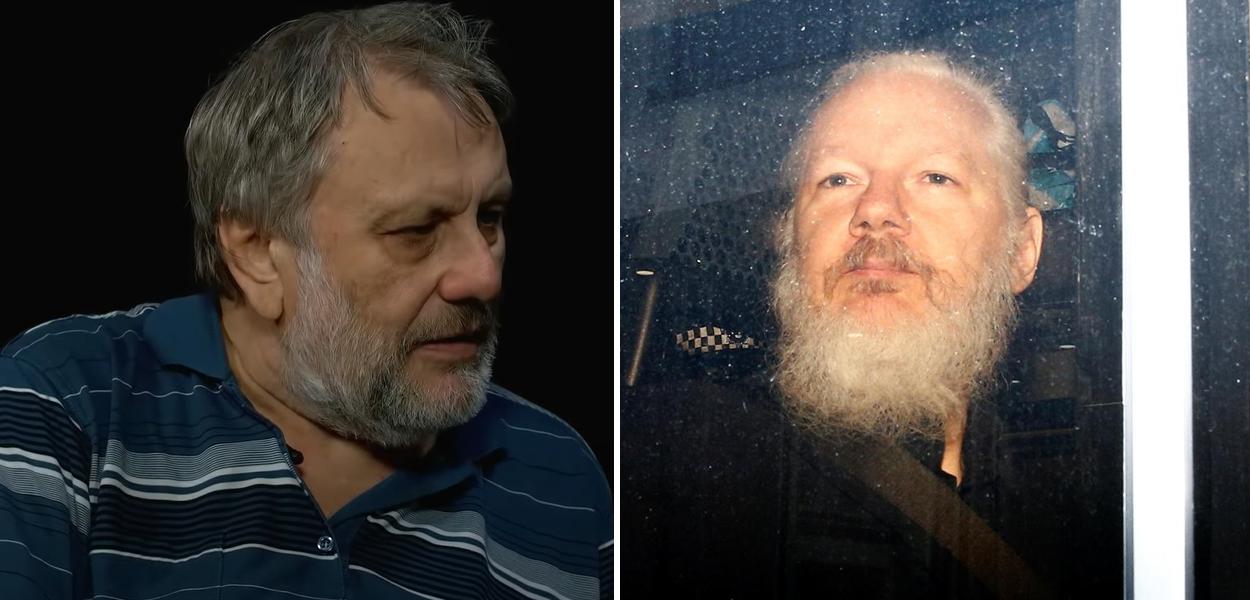 Slavoj Zizek e Julian Assange (Foto: Reprodução | Reuters) Slavoj Zizek e Julian Assange