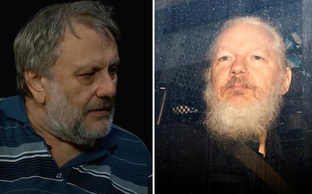 Slavoj Zizek e Julian Assange (Foto: Reprodução | Reuters) Slavoj Zizek e Julian Assange