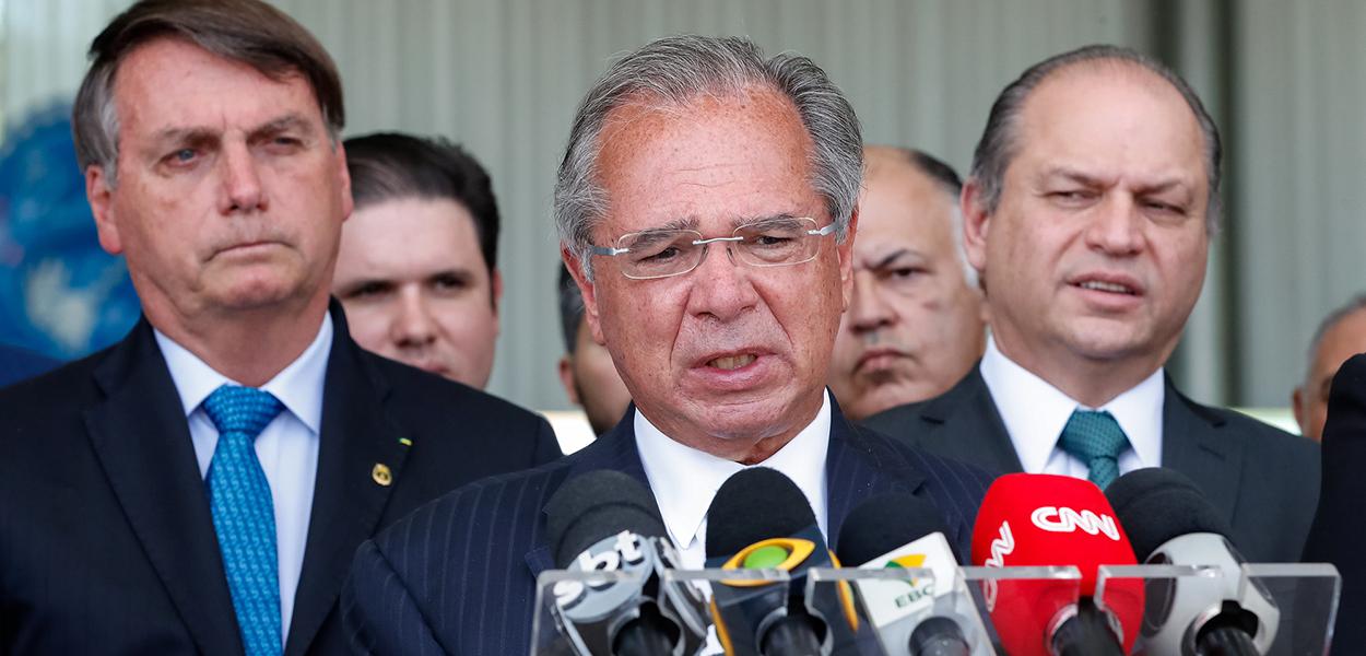 Ministro da Economia, Paulo Guedes, durante coletiva de imprensa após reunião. 28 de setembro de 2020 (Foto: Alan Santos/PR) Ministro da Economia, Paulo Guedes, durante coletiva de imprensa após reunião. 28 de setembro de 2020