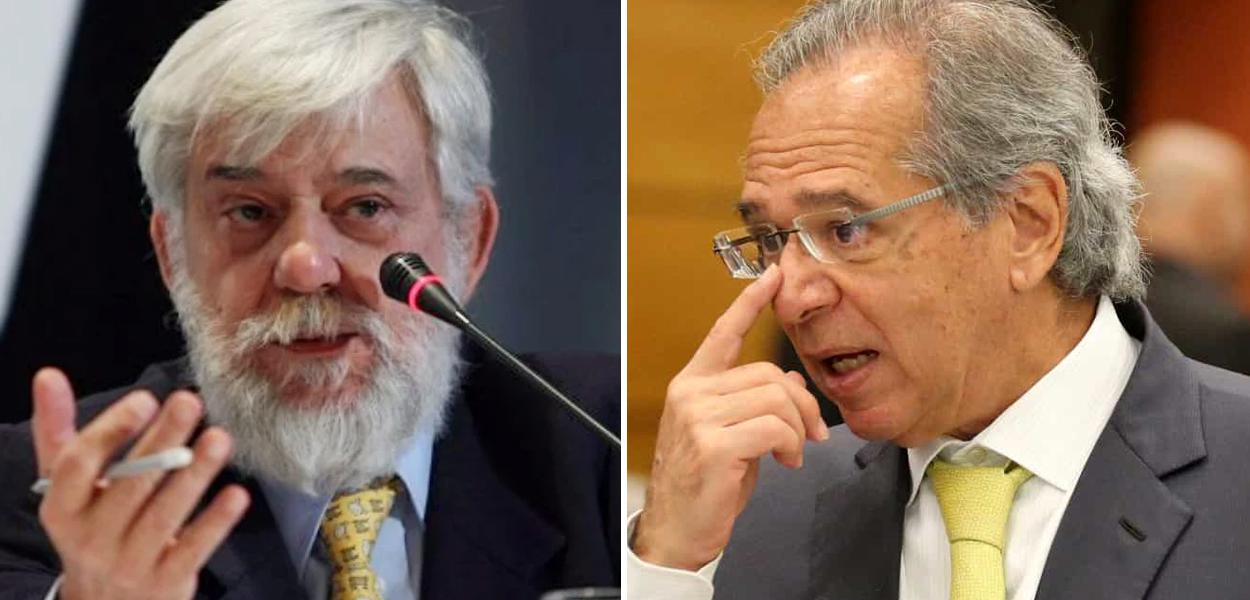 Luiz Cezar Fernandes e Paulo Guedes (Foto: Reprodução | Sergio Moraes/Reuters) Luiz Cezar Fernandes e Paulo Guedes