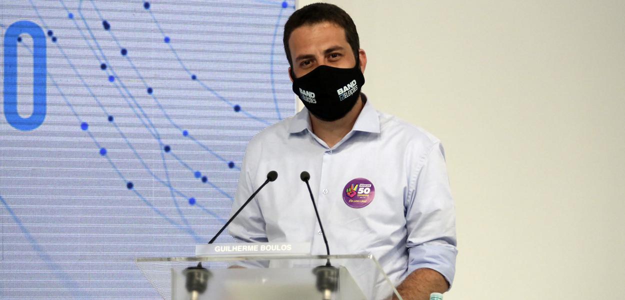 Guilherme Boulos no debate da Band (Foto: Kelly Fuzaro/Band) Guilherme Boulos no debate da Band