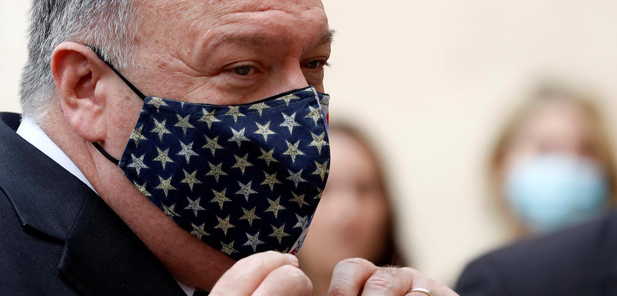 Secretário de Estado dos EUA, Mike Pompeo, durante visita à Croácia 02/10/2020 (Foto: Darko Bandic/Pool via REUTERS) Secretário de Estado dos EUA, Mike Pompeo, durante visita à Croácia 02/10/2020
