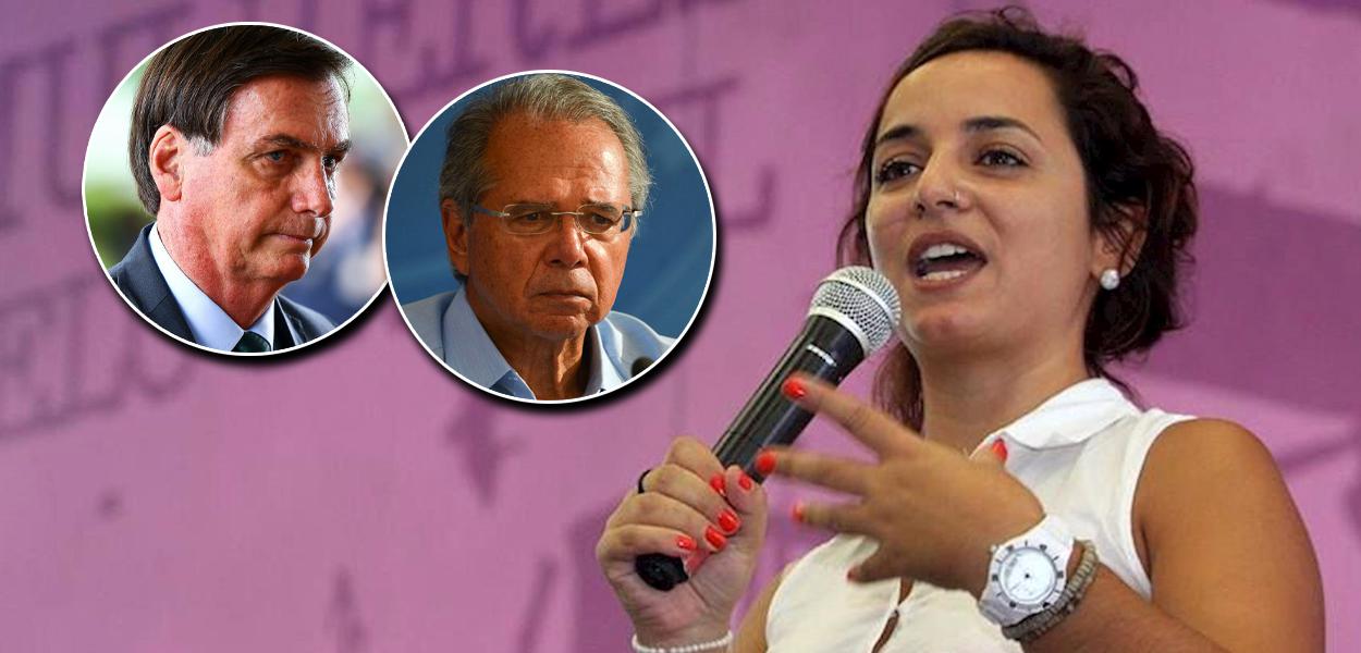 Jair Bolsonaro, Paulo Guedes e Juliane Furno (Foto: ABr | Imprensa SMetal) Jair Bolsonaro, Paulo Guedes e Juliane Furno