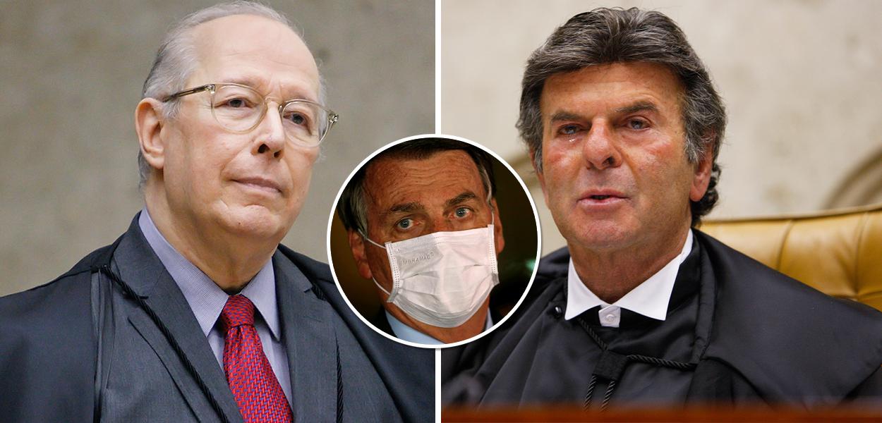 Celso de Mello, Bolsonaro e Luiz Fux (Foto: STF | Reuters) Celso de Mello, Bolsonaro e Luiz Fux