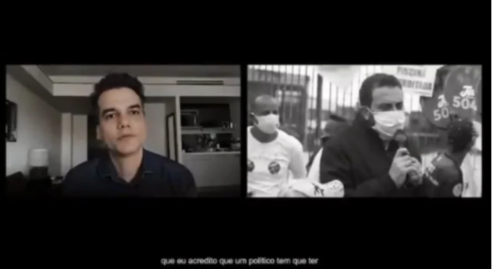 Wagner Moura e Boulos (Foto: Reprodução) Wagner Moura e Boulos