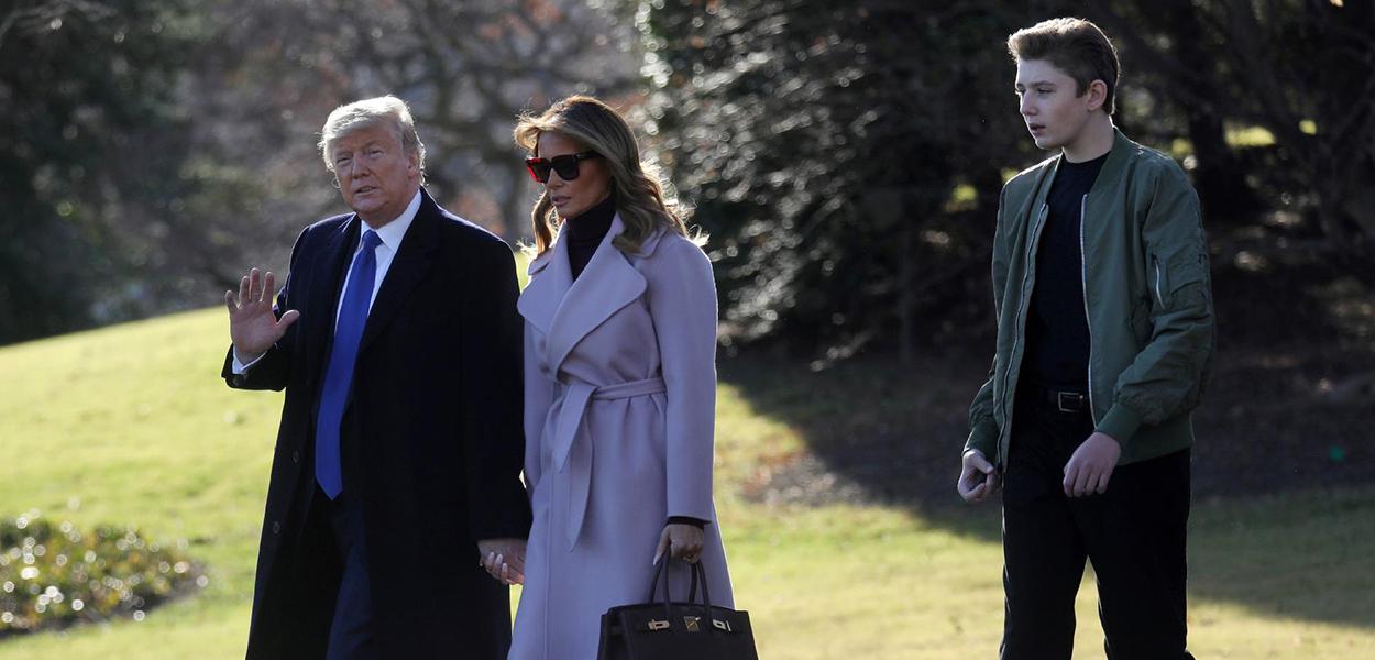 Donald Trump, Melania e Barron (Foto: Reuters/Leah Millis) Donald Trump, Melania e Barron