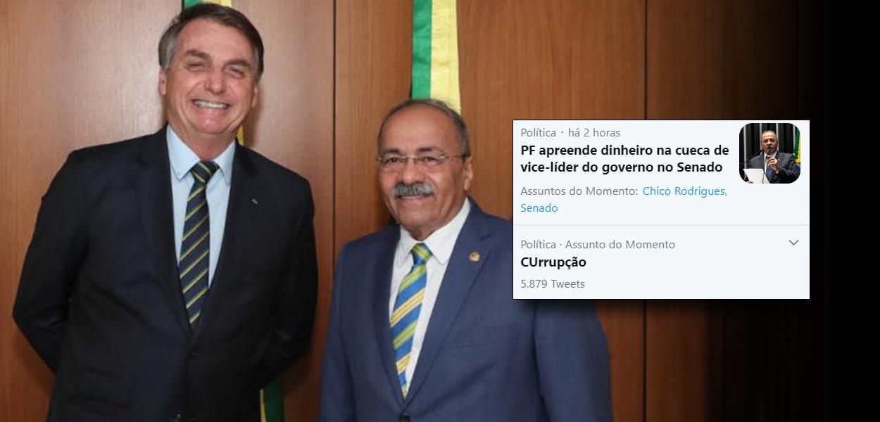 Chico Rodrigue e Bolsonaro (Foto: Reprodução) Chico Rodrigue e Bolsonaro