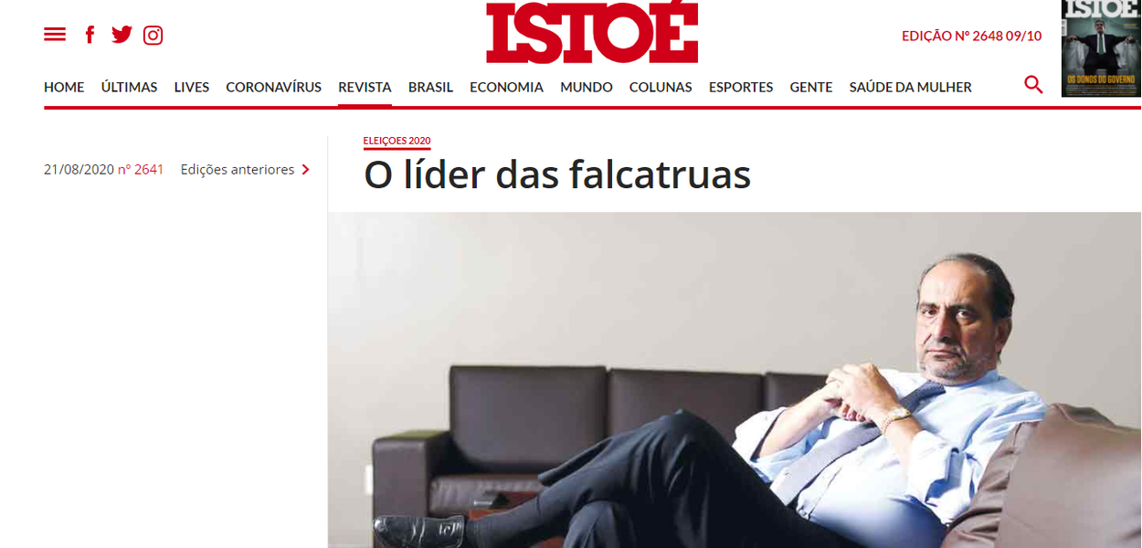 Reportagem da IstoÉ sobre Alexandre Kalil (Foto: Reprodução) Reportagem da IstoÉ sobre Alexandre Kalil