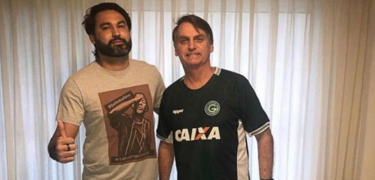 Léo Índio (à esq.) e Jair Bolsonaro (Foto: Reprodução) www.brasil247.com - Léo Índio (à esq.) e Jair Bolsonaro