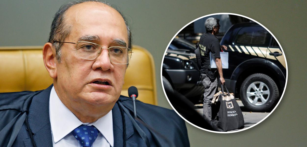 Gilmar Mendes e Polícia Federal (Foto: STF | Reuters) Gilmar Mendes e Polícia Federal