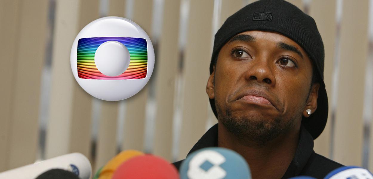 Símbolo da Globo e Robinho (Foto: Reprodução | REUTERS/Paul Hanna) Símbolo da Globo e Robinho