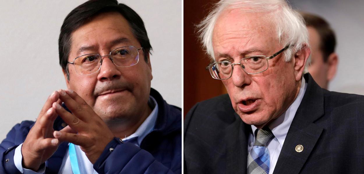 Luis Arce e Bernie Sanders (Foto: Reuters) Luis Arce e Bernie Sanders