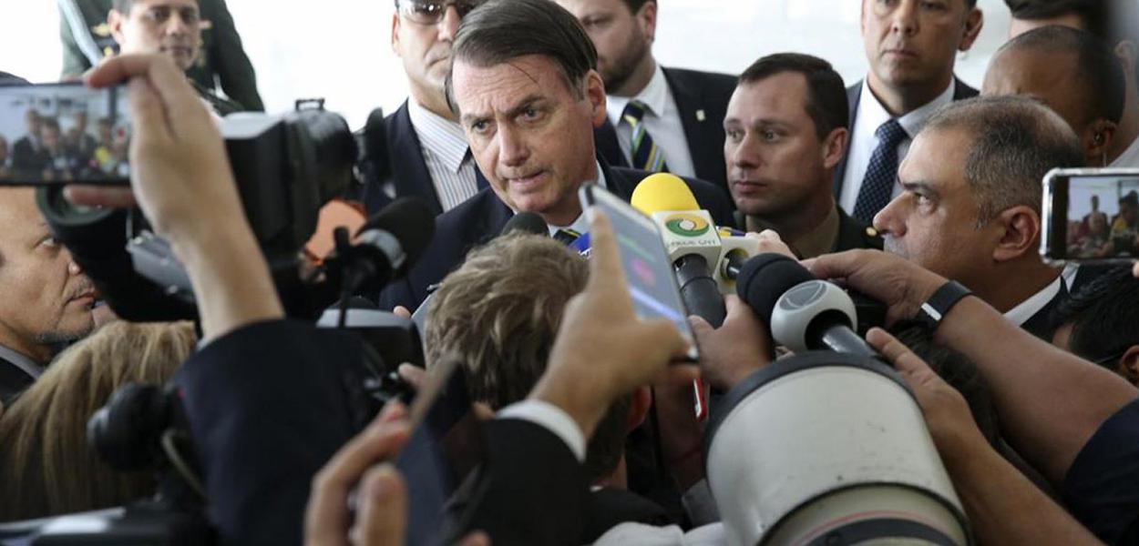 Jair Bolsonaro em coletiva no palácio da Alvorada (Foto: Antonio Cruz/ Agência Brasil) Jair Bolsonaro em coletiva no palácio da Alvorada