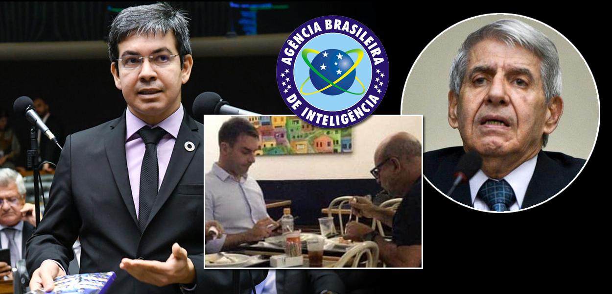 Randolfe Rodrigues, Flávio Bolsonaro, Fabrício Queiroz e o ministro Augusto Heleno (GSI) (Foto: Abr | Reprodução) Randolfe Rodrigues, Flávio Bolsonaro, Fabrício Queiroz e o ministro Augusto Heleno (GSI)