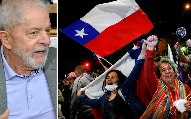 Lula e chilenos comemorando vitória nas ruas (Foto: Felipe Gonçalves/Brasil 247 | Reuters) Lula e chilenos comemorando vitória nas ruas