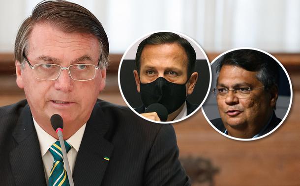 Bolsonaro, João Doria e Flávio Dino (Foto: Alan Santos/PR | GOVSP | Reprodução) Bolsonaro, João Doria e Flávio Dino