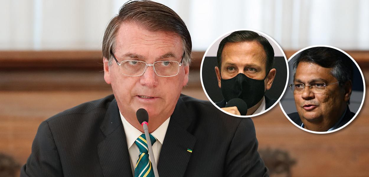 Bolsonaro, João Doria e Flávio Dino (Foto: Alan Santos/PR | GOVSP | Reprodução) Bolsonaro, João Doria e Flávio Dino