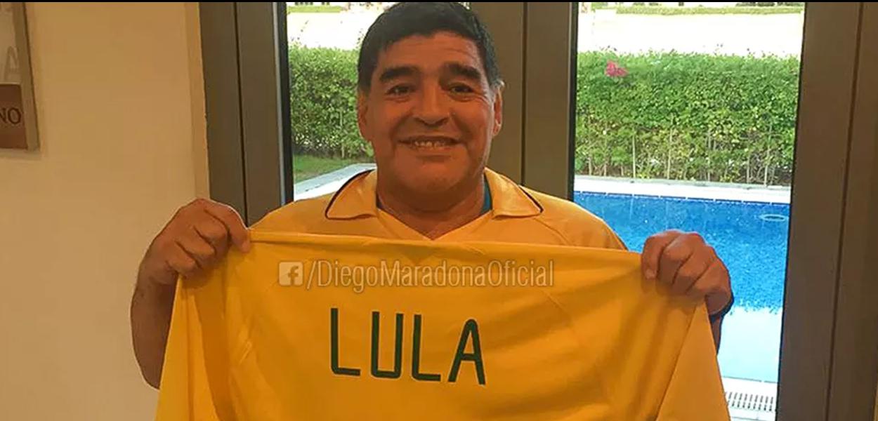 Maradona é apoiador de Lula. (Foto: Reprodução/Facebook) Maradona é apoiador de Lula.