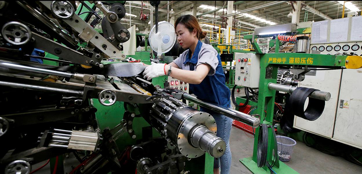 Linha de produção de uma fábrica em in Xingtai, na província de Hebei, China. 21/05/2019 (Foto: REUTERS/Jason Lee) Linha de produção de uma fábrica em in Xingtai, na província de Hebei, China. 21/05/2019
