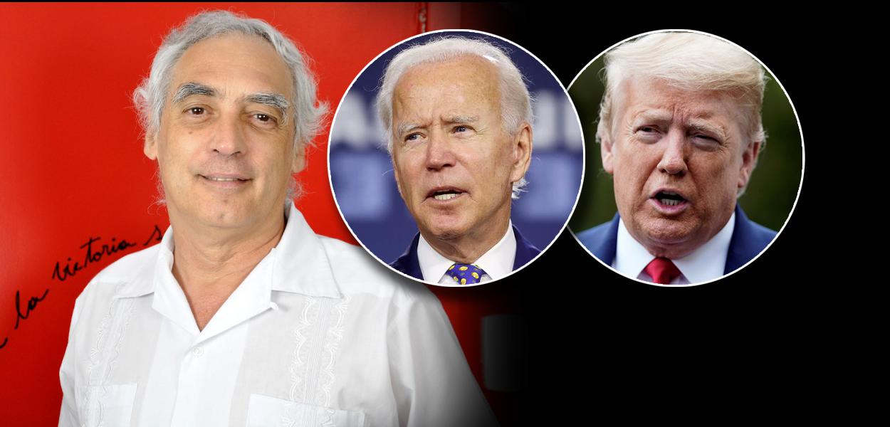José Reinaldo Carvalho, Joe Biden e Donald Trump (Foto: Felipe L. Gonçalves/Brasil247 | Reuters) José Reinaldo Carvalho, Joe Biden e Donald Trump