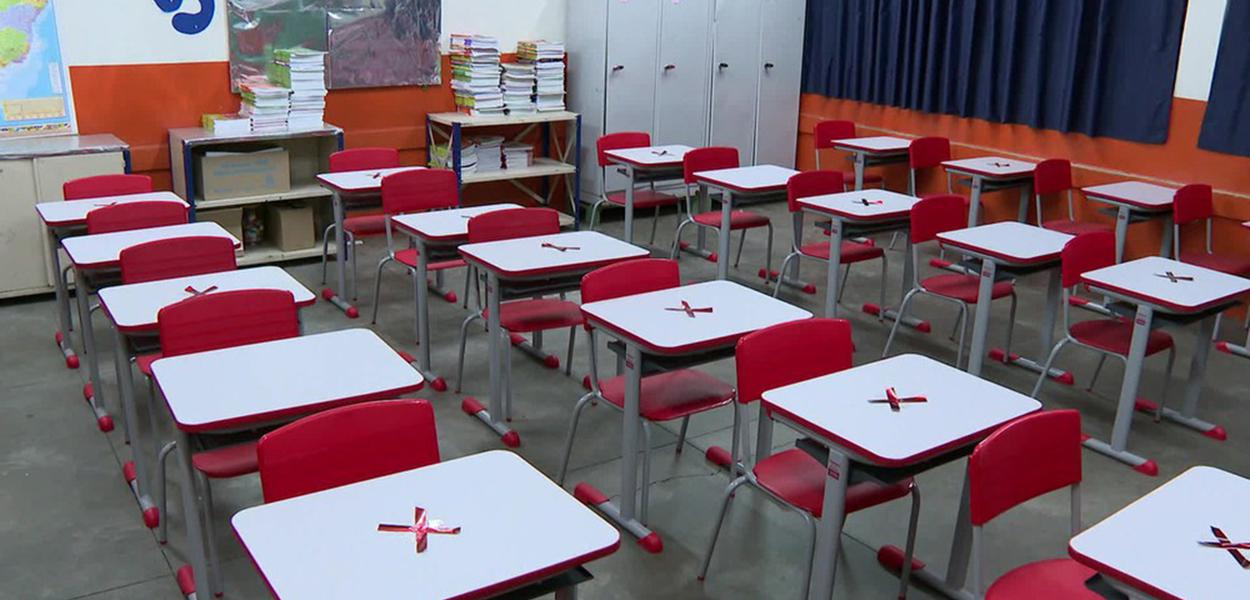 Colégios podem retomar aulas presenciais em SP (Foto: Reprodução/GloboNews) Colégios podem retomar aulas presenciais em SP