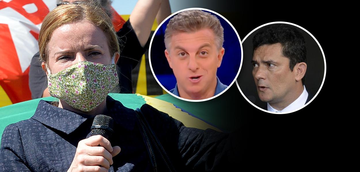 Gleisi Hoffmann, Luciano Huck e Sérgio Moro (Foto: Alessandro Dantas | Reprodução | ABr) Gleisi Hoffmann, Luciano Huck e Sérgio Moro