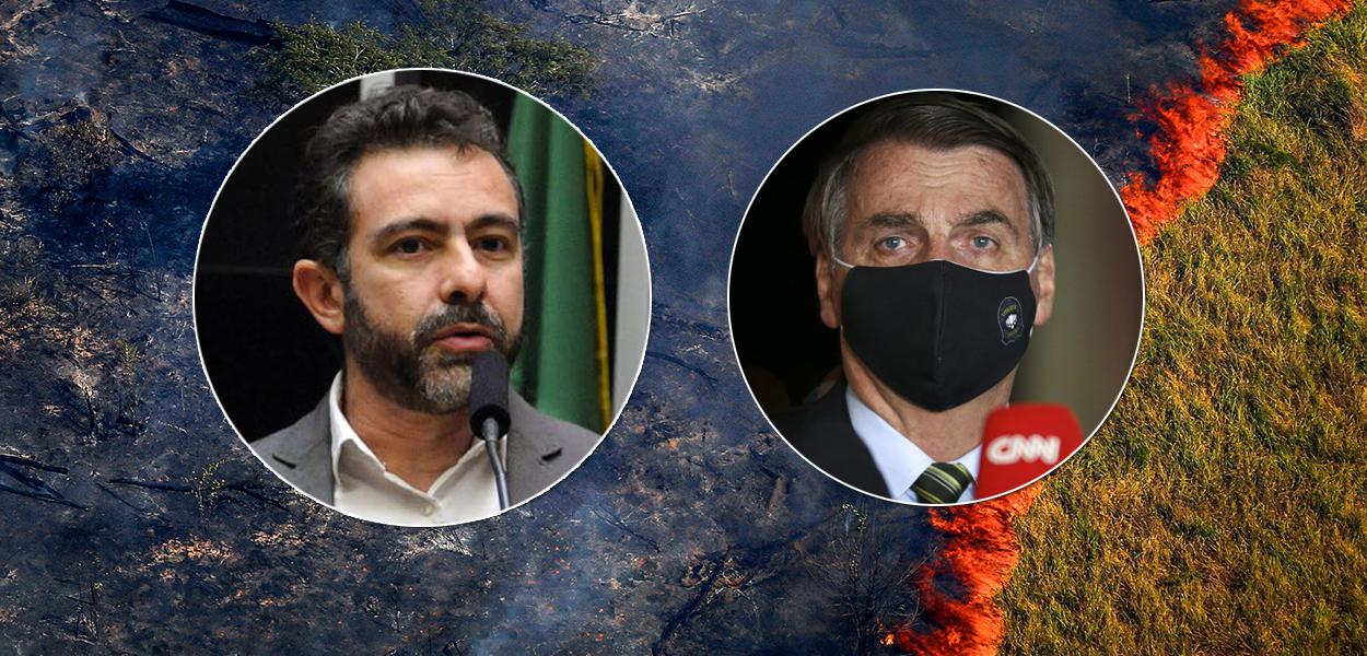 Márcio Astrini, do Observatório do Clima, e Jair Bolsonaro (Foto: REUTERS | ABr) Márcio Astrini, do Observatório do Clima, e Jair Bolsonaro