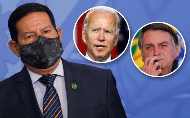 Mourão, Joe Biden e Bolsonaro (Foto: Reuters) Mourão, Joe Biden e Bolsonaro