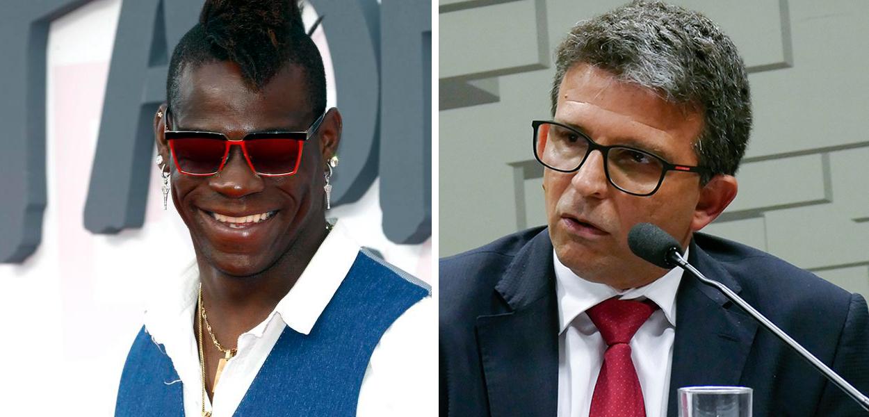 Mario Balotelli e Leven Siano, eleito presidente do Vasco (Foto: Reuters | Roque de Sá/Agência Senado) Mario Balotelli e Leven Siano, eleito presidente do Vasco